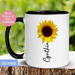 Personalized Sunflower Name Mug, Custom Name Mug, Name Mug, Custom Coffee Mug, Personalized Coffee Mug, Flower Mug, Birt