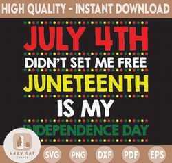 July 4th didnt set me free juneteenth is my independence day SVG DXF Cricut Cut File, Black African Hands American