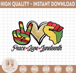 Peace love Juneteenth PNG file, Sublimation Transfer png digital download