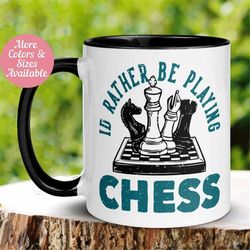 Chess Lover Mug, I'd Rather Be Playing Chess Mug, Chess Player Mug, Chess Opponent, Hobby Mug, Tea Coffee Cup, Gift for