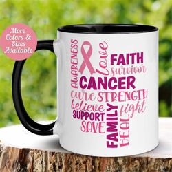 Cancer Mug, Lets Find a Cure for Cancer, Faith, Love, Support Inspiration Mug, Motivational Mug, Tea Coffee Cup, Gift fo