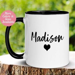 Personalized Heart Mug, Custom Name Mug, Heart Mug, Valentine Mug, Mug with Name, Love Mug, Mothers Day Mug, Best Friend