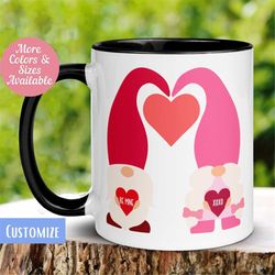 Gnome Mug, Be Mine Mug, Cute Mug, Colorful Coffee Tea Cup, Valentine's Day Mug, Couples Mug, Love Gift for Him, Gift for