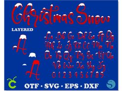 Christmas Snow Font SVG Layered Cricut | Christmas Font OTF, Christmas letters SVG, Snow Font SVG, Christmas Svg Cricut