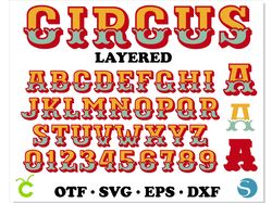 Circus Font SVG Layered, Circus Font OTF, Circus Font SVG Cricut, Circus Alphabet SVG, Circus letters SVG, Vintage Font