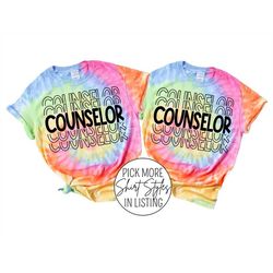 School Counselor Shirt, Gift for Counselor, Tie Dye Back to School Tees