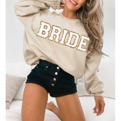 Bride Sweatshirt - Bachelorette Sweatshirt, Honeymoon Crewneck, Mrs Personalized Pullover BRIDE