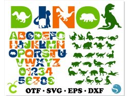 Dinosaur SVG Bundle | Dinosaur Font SVG Cricut, Dinosaur Font OTF, Dinosaur SVG, Dinosaur letters SVG Cricut