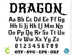 Dragon Font SVG, Dragon Font OTF, Dragon svg Dragon letters SVG, Dragon Alphabet SVG, Dragon Svg Cricut, Tattoo font svg