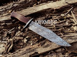 Custom Handmade Damascus Steel Hunting Survival Outdoor Bush-Craft Camping Fighter Bowie Knife Men's Christmas gift