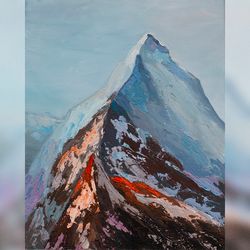 Modern painting interior Acrylic painting mountain Abstract painting for home Abstract art Mountain painting as a gift