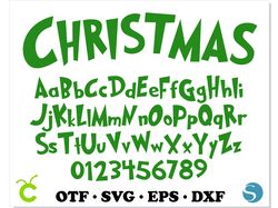 Grinch Font SVG Cricut, Grinch Font OTF, Christmas Font Christmas letters SVG, Christmas Svg Cricut, Christmas svg shirt