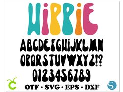 Hippie Font SVG, Hippie Font OTF, Hippie letters SVG Cricut, Retro Font, 70s font 80s font, Hippie shirt svg, Hippie svg