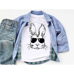 Toddler Boy Easter Shirt, Hipster Easter Bunny Shirt, Baby Boy Easter Outfit, Personalize Easter Boys Shirt - CUSTOM NAM
