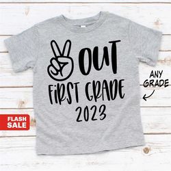 Last Day Of School Shirt Kids, PEACE OUT 1st Grade, Last Day of First Grade TShirt Boy
