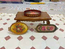 dollhouse trays. puppet miniature. 1:12. dollhouse accessories.