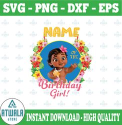 Personalized Name, Birthday Girl PNG Digital File Birthday Girl Moana family  Baby Girl Png Moana Princess