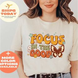 Focus On Good Shirts, Boho Shirt, Retro Camera Shirt, Flower Shirt, Summer Shirt, Birthday Gift, Shirt for Women, Mother