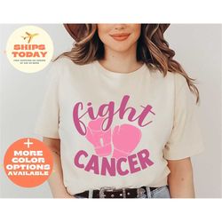 Fight Cancer Boxing Gloves Shirt, Strong Women Shirt, Support Cancer Fighter Shirt, Breast Cancer Gift Shirt, Awareness