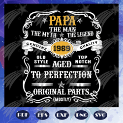 Papa the man the myth the legend svg, 1989 svg, birthday svg, dad svg, dad gift, dad lover, fathers day svg, father svg,