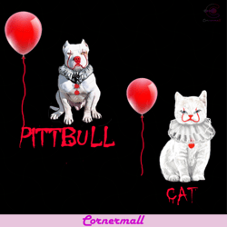 Pitbull Halloween Cats Svg, Animal Svg, Dogs Svg, Cute Dogs Svg, Cat Svg, Cat Lovers Svg, Halloween Cat Svg, Balloon Svg