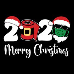 Funny Christmas Svg, Christmas 2020 Svg, Quarantine Christmas Svg, Santa Claus Wearing Mask Svg, silhouette svg fies