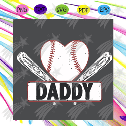 Daddy Softball Heart Svg, Fathers Day Svg, Daddy Svg, Softball Svg, Baseball Svg, Softball Dad Svg, Fathers Svg, Happy F