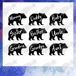 Family bear bundle svg, father svg, fathers day gift, gift for papa, fathers day lover, fathers day lover gift, dad life