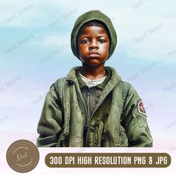 Military Minded Street Soldier Urban Warrior Black Boy Png, PNG High Quality, PNG, Digital Download