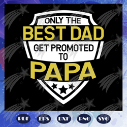 Only the best dad get promoted to papa svg, fathers day svg, papa svg, father svg, dad svg, daddy svg, poppop svg, Files