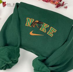 Nike Florida AM Rattlers Embroidered Crewneck, NCAA Embroidered Sweater, Florida AM Rattlers Hoodie, Unisex Shirts