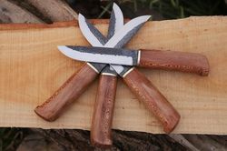 Handmade 1095 steel beautiful steak knives and wood carving knives set with wood handle