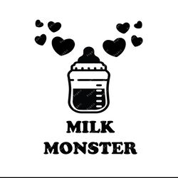 Milk Monster SVG, PNG, PDF, onesie svg, Baby svg, Newborn Baby svg, Milk Bottle