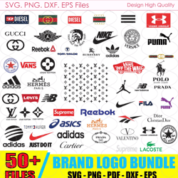 Logo Brand Svg Bundle, Logo Brand Bundle, Lv Logo Svg, Chanel Logo Svg, Fashion Logo Svg, Brand Logo Svg