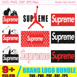 Supreme Logo Bundle Svg, Supreme Logo Svg, Supreme Fashion Svg, Luxury Fashion Svg, Famous Logos Svg