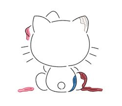 Hello Kitty Embroidery Line Art Design - Simple Cartoon Embroidery Pattern - Simple Embroidery Design