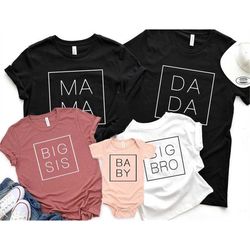 Family Matching Shirts, Custom Family Matching Outfits,Dada Mama Brother Sister Baby Shirts,Cool Family Shirts,Fathers D