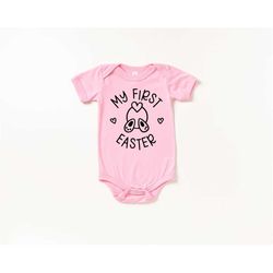 my first easter baby bodysuit, best spring bodysuit, easter baby shirt, naturel color easter baby clothing