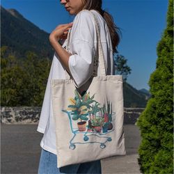 Plant Friends Tote Bag -aesthetic tote bag,artsy tote bag,art tote bag,aesthetic tote,grocery bag,reusable tote bag,plan