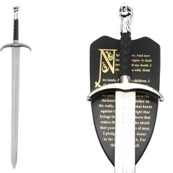 Jon Snow: Long Claw Sword Replica Bundle with Wall Plaque and Leather Sheath