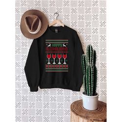 Funny Ugly Christmas Sweater, Happy AlcoHolidays Shirt, Adult Christmas Clothing, Christmas Sweatshirt, Xmas Drinking Cl