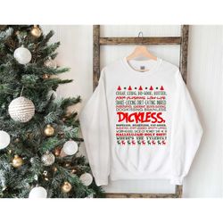 Ugly Christmas Sweater, Christmas Vacation Rant Shirt, Funny Xmas Gift, Dickless Sweatshirt, Vacation Quote Sweat