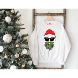 santa claus cannabis beard sweater, cannabis christmas t-shirt, weed beard shirt, adult christmas shirt, funny christmas