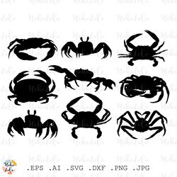 Crab Svg, Crab Cricut, Crab Silhouette, Stencil Template Svg, Crab Decals, Clipart Png, Sea Svg