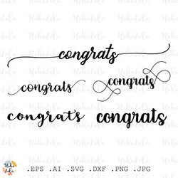 Congrats Svg,  Lettering Svg, Congrats Clipart Png, Congrats Template Dxf, Lettering Cricut, Graduate Svg