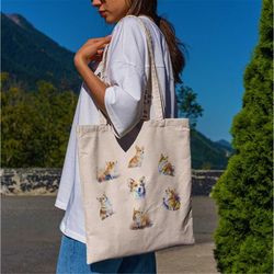 Jolly Corgis Tote Bag -aesthetic tote bag,artsy tote bag,art tote bag,aesthetic tote,dog gifts,dog tote bag,corgi gifts,