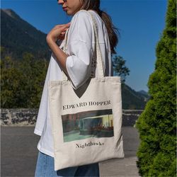 Nighthawks Tote Bag -aesthetic tote bag,artsy tote bag,art tote bag,aesthetic tote,edward hopper tote bag,edward hopper