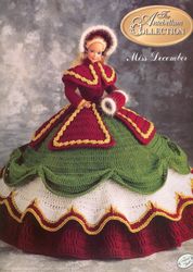 Crochet Barbie Dress pattern - Antebellum Collection Miss December - Vintage patterns dolls clothes Digital PDF download