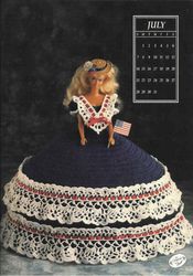 Crochet Barbie Dress pattern - Antebellum Collection Miss July - Vintage patterns dolls clothes Digital PDF download