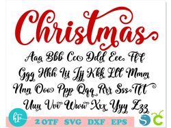 Christmas Font SVG Cricut, Christmas Font OTF, Christmas letters SVG, Christmas Svg, Christmas Font SVG with Tails